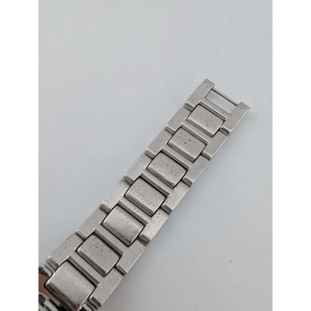 DMQ CZ Watch Women 30mm Silver Tone Crystals Day Date 6.5